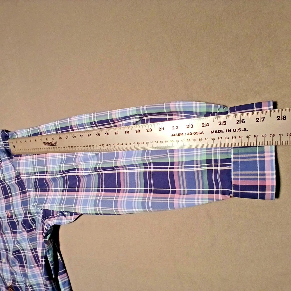 POLO‎ RALPH LAUREN Mens Shirt Button Down Plaid Performance Wicking Blue 4XB